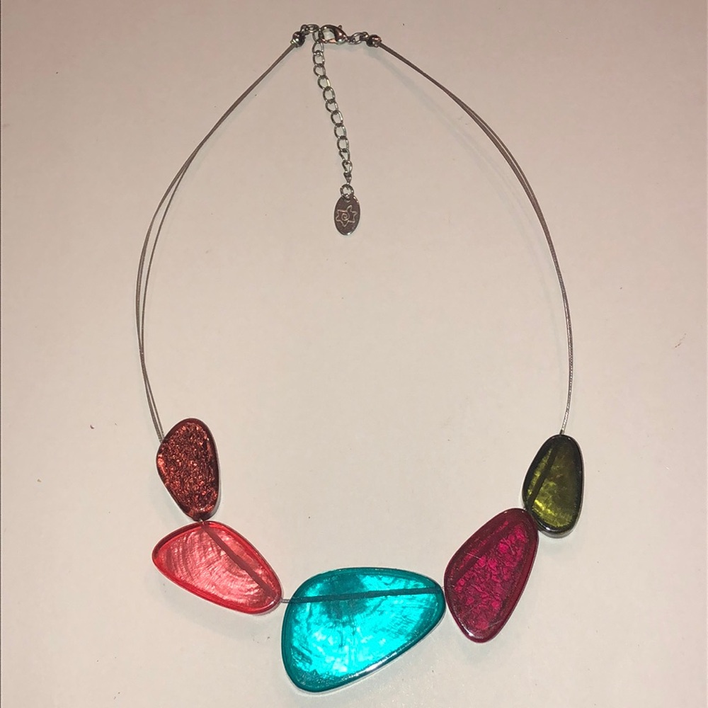 Multicolor Boho Wire Statement Necklace - image 2